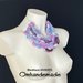 20191571 Collana lilla bianca azzurra viola collana bavaglino collana multifilo stratificata rilievo, collana girocollo colorata idea regalo by Omhandemade