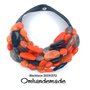 20191572 Collana bavaglino collana arancione salmone grigio nero collana girocollo multistrato in rilievo collana maxi collana dichiarazione idea regalo by Omhandemade