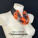 20191572 Collana bavaglino collana arancione salmone grigio nero collana girocollo multistrato in rilievo collana maxi collana dichiarazione idea regalo by Omhandemade