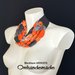 20191572 Collana bavaglino collana arancione salmone grigio nero collana girocollo multistrato in rilievo collana maxi collana dichiarazione idea regalo by Omhandemade