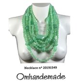 20191549 Collana verde menta, collana lunga collana multifilo collana strati rilievo collana bavaglino collana fitta di perline sovrapposte collana donna, collana dichiarazione, collana maxi, bijoux by Omhandemade