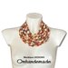 20191565 collana beige panna nocciola caramello, collana bavaglino collana girocollo, collana multifilo stratificato rilievo colletto in pelle by Omhandemade