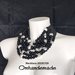 20191729 Collana nera e bianco, collana bavaglino, collana girocollo maxi collana multifilo collana stratificata rilievo con colletto pelle by Omhandemade