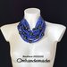 20232102 collana blu e nera collana girocollo collana bavaglino collana multifilo stratificato rilievo chiusura con bretelle pelle by Omhandemade collana dichiarazione per lei  