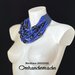 20232102 collana blu e nera collana girocollo collana bavaglino collana multifilo stratificato rilievo chiusura con bretelle pelle by Omhandemade collana dichiarazione per lei  