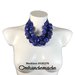 20181276 collana blu lapis collana grossa collana girocollo sassi collana multifilo stratificata rilievo collana bavaglino chiusura pelle  by OMHANDEMADE.  