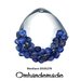 20181276 collana blu lapis collana grossa collana girocollo sassi collana multifilo stratificata rilievo collana bavaglino chiusura pelle  by OMHANDEMADE.  