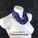 20181276 collana blu lapis collana grossa collana girocollo sassi collana multifilo stratificata rilievo collana bavaglino chiusura pelle  by OMHANDEMADE.  