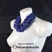 20181276 collana blu lapis collana grossa collana girocollo sassi collana multifilo stratificata rilievo collana bavaglino chiusura pelle  by OMHANDEMADE.  