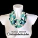 20232114 Collana verde, collana colorata verde acqua, verde menta, ottanio, collana bavaglino, collana girocollo multifilo a strati grossa con colletto in pelle collana moda idea regalo per lei by Omhandemade