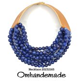 20232165 Collana blu imitazione lapis in resina, collana multifilo  collana bavaglino collana strati collana rilievo collana colletto pelle collana idea regalo per lei by Omhandemade 