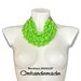 20242187 Collana verde lime in resina e collana girocollo collana multifilo stratificata rilievo collana bavaglino con colletto in pelle by Omhandemade