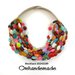 20242189 collana colorata, collana multicolor , collana bavaglino, collana girocollo multifilo stratificato rilievo, collana grossa, collana dichiarazione by Omhandemade.