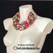 20242189 collana colorata, collana multicolor , collana bavaglino, collana girocollo multifilo stratificato rilievo, collana grossa, collana dichiarazione by Omhandemade.