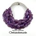 20242186 Collana viola , collana dichiarazione, collana girocollo multifilo stratificata rilievo collana resina e pelle collana donna collana bavaglino con colletto in pelle by Omhandemade