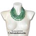 20242215 Collana verde collana bavaglino collana multifilo collana stratificata rilievo collana girocollo verde olivo  in resina e pelle, stratificata in rilevo con colletto in pelle collana dichiarazione by OMHANDEMADE