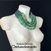 20242215 Collana verde collana bavaglino collana multifilo collana stratificata rilievo collana girocollo verde olivo  in resina e pelle, stratificata in rilevo con colletto in pelle collana dichiarazione by OMHANDEMADE