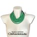 20242226 collana verde collana girocollo multifilo stratificato collana bavaglino collana verde prato, collana colletto a bretelle pelle , idea regalo per lei by Omhandemade