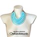 20242231 collana azzurro chiaro collana bavaglino collana stile fairchild Baldwin  collana multifilo strati collana girocollo maxi resina con colletto e chiusura in pelle by Omhandemade 