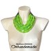 20242218 Collana verde lime collana bavaglino collana multifilo collana stratificata rilievo collana girocollo verde con colletto in pelle collana dichiarazione by OMHANDEMADE