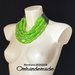 20242218 Collana verde lime collana bavaglino collana multifilo collana stratificata rilievo collana girocollo verde con colletto in pelle collana dichiarazione by OMHANDEMADE