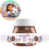 40 Etichette adesivi Gabby's dollhouse personalizza vasetto Nutella