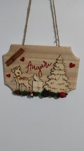 Fuori porta in legno natalizio, targhetta natale 