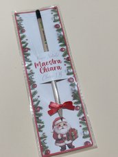 Idea regalo natale decorazione matita piantare segnalibro maestra bambini scuola 