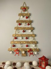 Albero di Natale da appendere a parete salvaspazio fatto a mano