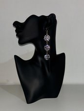 Orecchini black & gold con Swarovski 