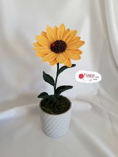 Girasole in vaso ad uncinetto