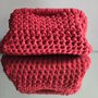 Clutch bag in fettuccia di cotone rossa