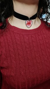 Collana choker heart