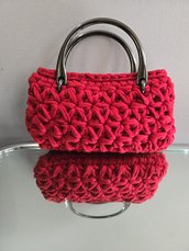 Mini bag rossa punto stella realizzata a mano