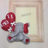 Cornice per foto san valentino amore con elefante in feltro modellabile e palloncini fatto a mano 