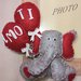 Cornice per foto san valentino amore con elefante in feltro modellabile e palloncini fatto a mano 