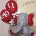 Cornice per foto san valentino amore con elefante in feltro modellabile e palloncini fatto a mano 