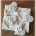 Multi stampo in silicone 4 cuori con gancio  angelo custode, cresima, Sacra Famiglia, calice comunione