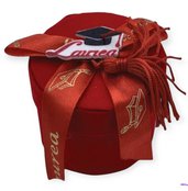 Bomboniera laurea scatola confetti velluto cilindro cappello tocco segnaposto 