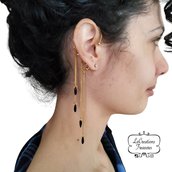 Earcuff, acciaio dorato, nero