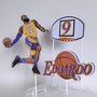 Cake topper di carta, decorazione torta a tema basket, Lakers, Lebron oppure Jordan