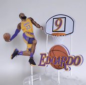 Cake topper di carta, decorazione torta a tema basket, Lakers, Lebron oppure Jordan