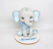 Elefantino Cake topper battesimo - elefante -cake topper nascita -cake topper primo compleanno bimbo