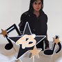 Cake topper di carta, con cantante, Michael Jackson, personalizzabile