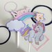 Cake topper di carta, decorazione torta a tema unicorni, con arcobaleno