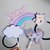 Cake topper di carta, decorazione torta a tema unicorni, con arcobaleno