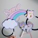 Cake topper di carta, decorazione torta a tema unicorni, con arcobaleno