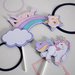 Cake topper di carta, decorazione torta a tema unicorni, con arcobaleno