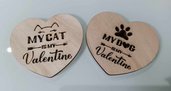 magnete cuore love san valentino cane gatto my valentine legno regalo amore handmade laser decorazione