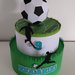 Torta scenografica di carta,personalizzata,festa a tema calcio,palla tridimensionale